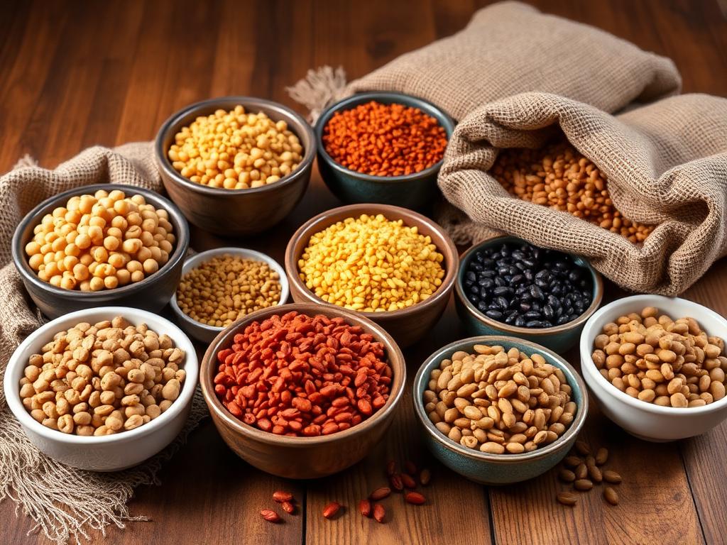 Chickpeas, lentils and pulses cleaned and bagged for bulk export